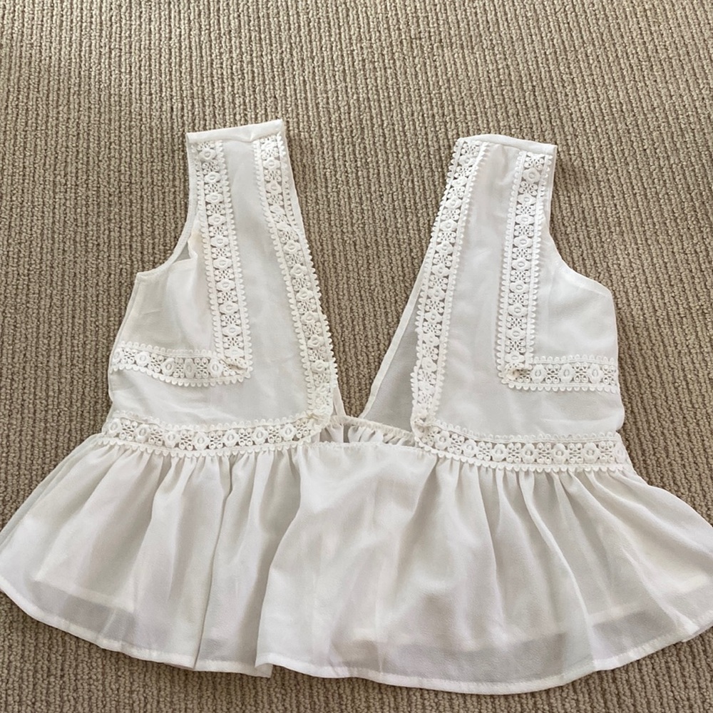 White Flowy Top